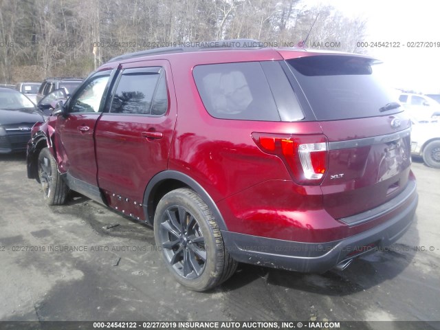 1FM5K8D89JGA50107 - 2018 FORD EXPLORER XLT RED photo 3