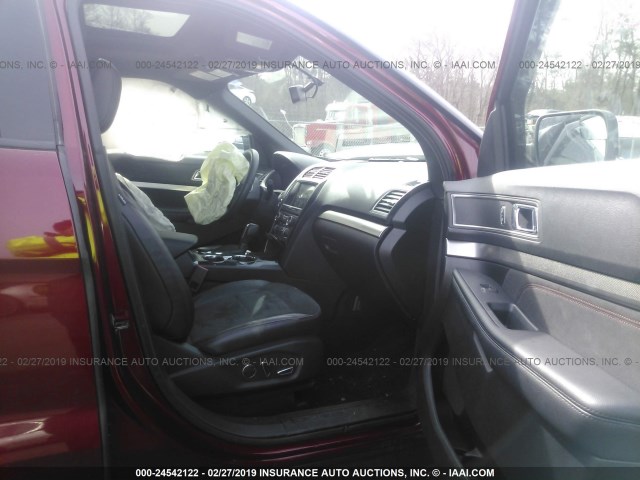 1FM5K8D89JGA50107 - 2018 FORD EXPLORER XLT RED photo 5