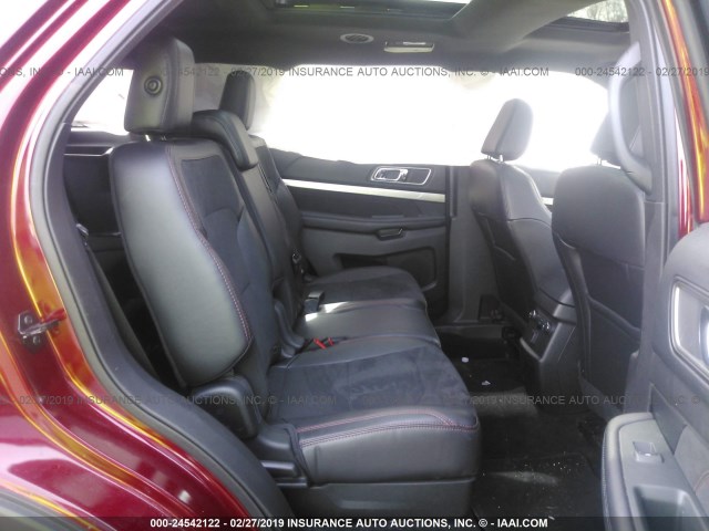 1FM5K8D89JGA50107 - 2018 FORD EXPLORER XLT RED photo 8