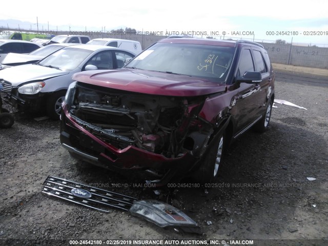 1FM5K7DH6GGC05229 - 2016 FORD EXPLORER XLT RED photo 2