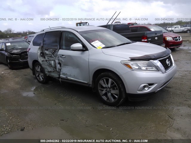 5N1AR2MN4DC665320 - 2013 NISSAN PATHFINDER S/SV/SL/PLATINUM SILVER photo 1