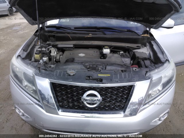 5N1AR2MN4DC665320 - 2013 NISSAN PATHFINDER S/SV/SL/PLATINUM SILVER photo 10