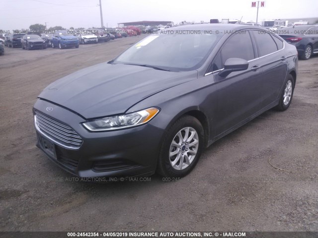 3FA6P0G71GR176709 - 2016 FORD FUSION S GRAY photo 2