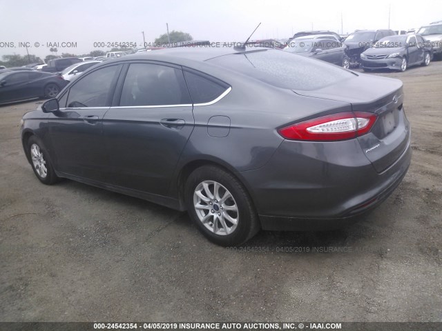 3FA6P0G71GR176709 - 2016 FORD FUSION S GRAY photo 3