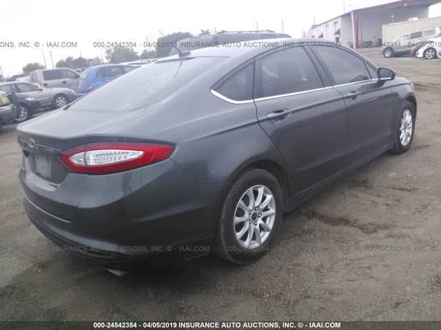 3FA6P0G71GR176709 - 2016 FORD FUSION S GRAY photo 4