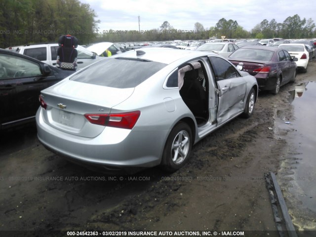 1G1ZC5ST3GF275946 - 2016 CHEVROLET MALIBU LS SILVER photo 4