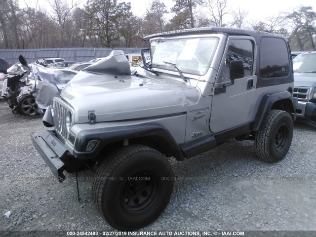 1J4FA49S4YP726699 - 2000 JEEP WRANGLER / TJ SPORT GRAY photo 2