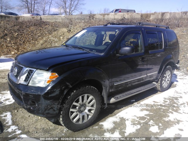 5N1AR1NB3AC623408 - 2010 NISSAN PATHFINDER S/LE/SE BLACK photo 2