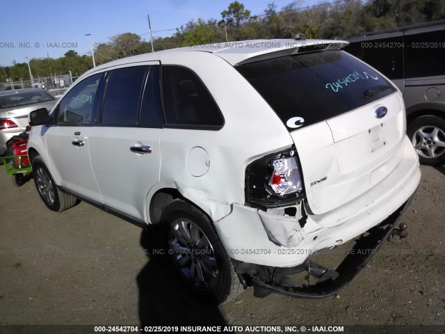 2FMDK3JC5ABB56214 - 2010 FORD EDGE SEL WHITE photo 3