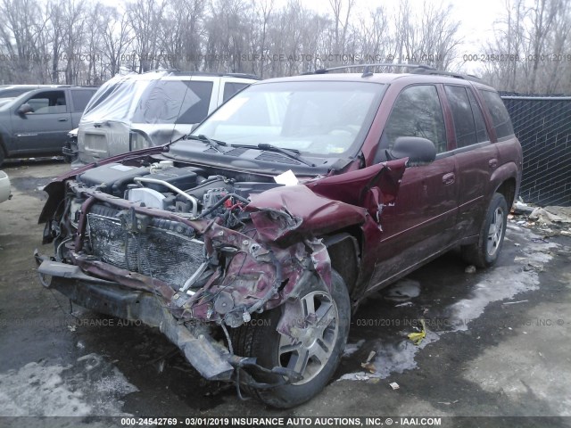 1GNDT13S072225780 - 2007 CHEVROLET TRAILBLAZER LS/LT RED photo 2