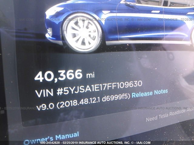 5YJSA1E17FF109630 - 2015 TESLA MODEL S BLUE photo 7