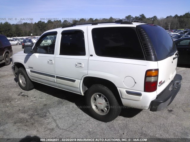 1GKEC13V32J173149 - 2002 GMC YUKON WHITE photo 3