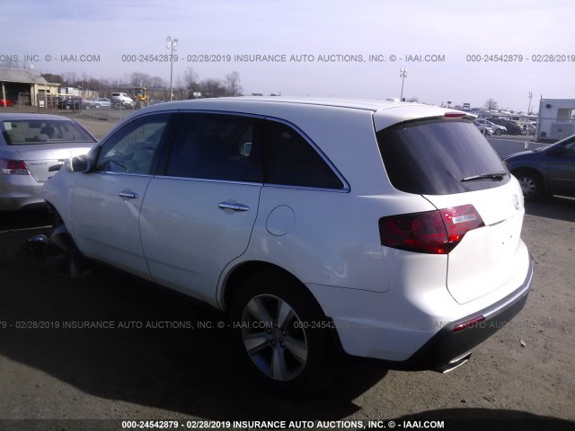 2HNYD2H32DH523467 - 2013 ACURA MDX TECHNOLOGY WHITE photo 3