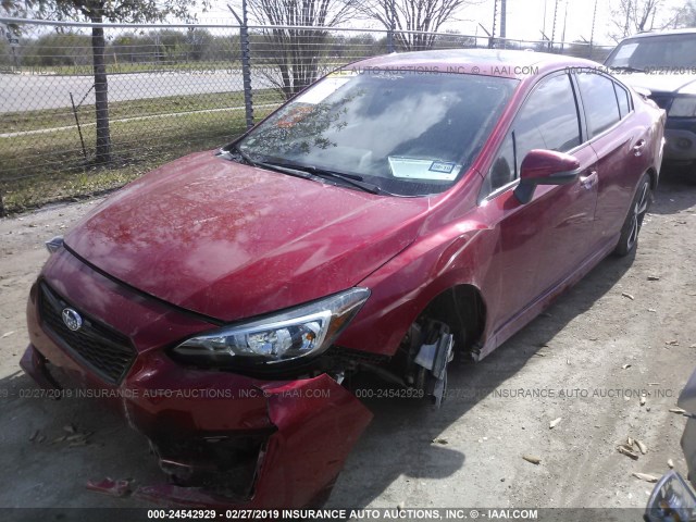 4S3GKAM63H3605038 - 2017 SUBARU IMPREZA SPORT RED photo 2