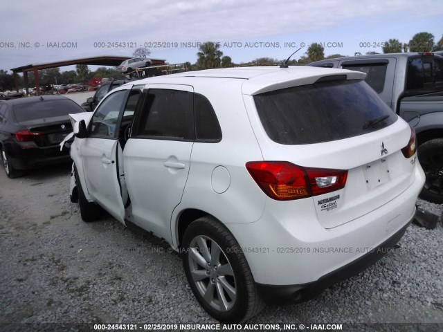 4A4AP3AU7DE014062 - 2013 MITSUBISHI OUTLANDER SPORT ES WHITE photo 3