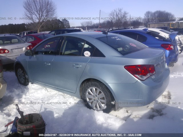 1G1PD5SH6B7159420 - 2011 CHEVROLET CRUZE LS BLUE photo 3