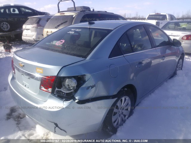 1G1PD5SH6B7159420 - 2011 CHEVROLET CRUZE LS BLUE photo 4