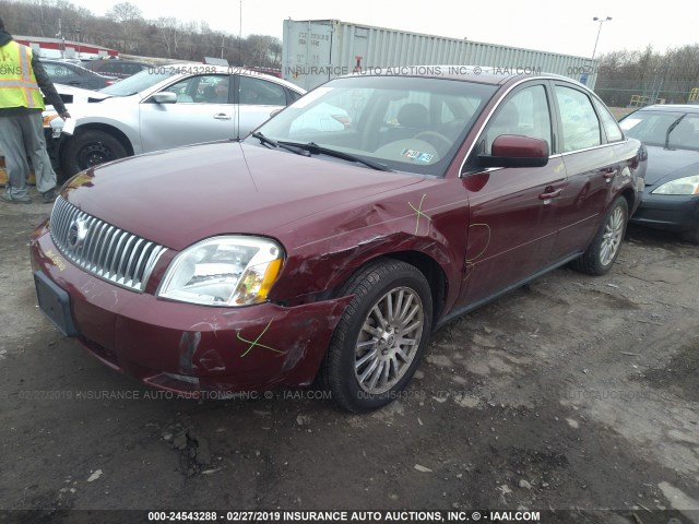 1MEFM43115G625322 - 2005 MERCURY MONTEGO PREMIER MAROON photo 2