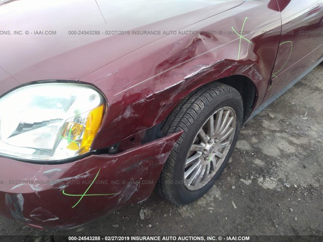 1MEFM43115G625322 - 2005 MERCURY MONTEGO PREMIER MAROON photo 6