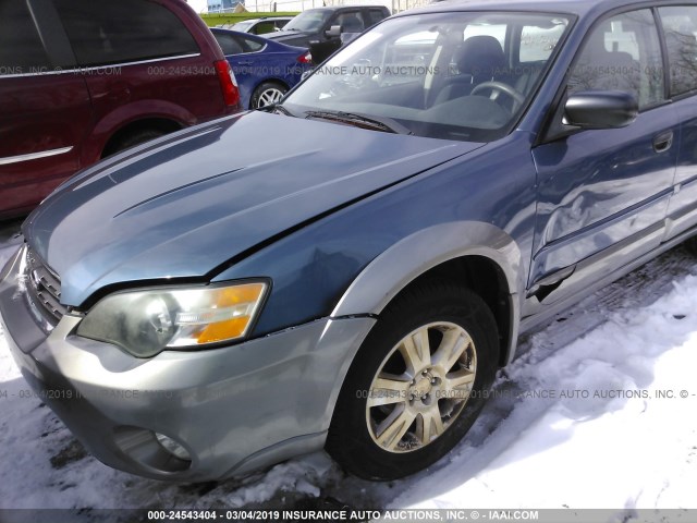 4S4BP61C757390928 - 2005 SUBARU LEGACY OUTBACK 2.5I BLUE photo 6