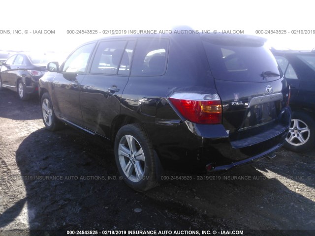 JTEES43A182019700 - 2008 TOYOTA HIGHLANDER SPORT BLACK photo 3