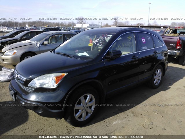 5J6RE48798L035240 - 2008 HONDA CR-V EXL BLACK photo 2