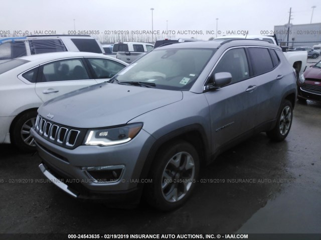 3C4NJCCB3JT406702 - 2018 JEEP COMPASS LIMITED GRAY photo 2