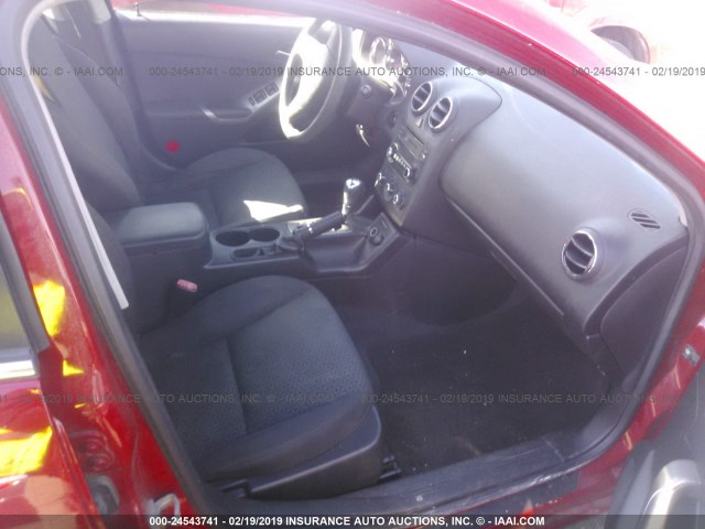 1G2ZF58B074253819 - 2007 PONTIAC G6 VALUE LEADER/BASE RED photo 5