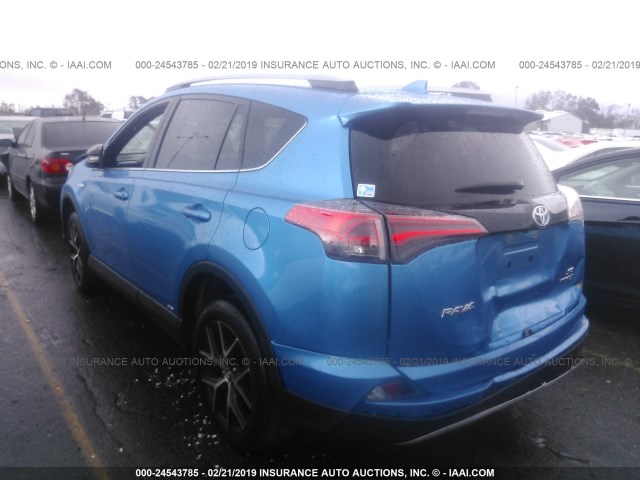 JTMJJREV9HD140014 - 2017 TOYOTA RAV4 HV SE BLUE photo 3