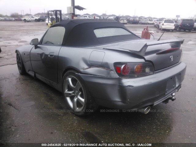 JHMAP21424T003062 - 2004 HONDA S2000 GRAY photo 3