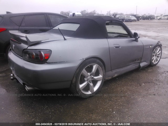 JHMAP21424T003062 - 2004 HONDA S2000 GRAY photo 4