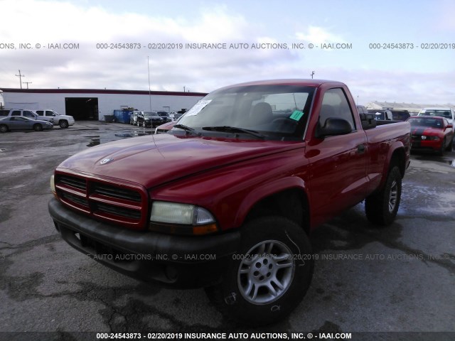 1D7GG16K94S654309 - 2004 DODGE DAKOTA SXT RED photo 2