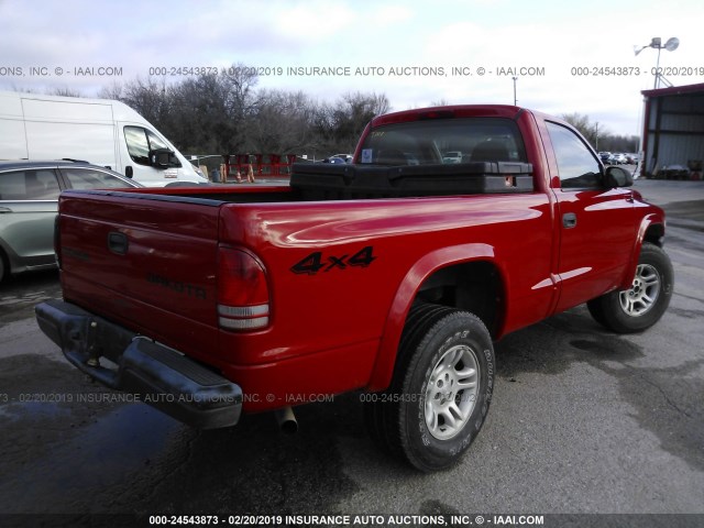 1D7GG16K94S654309 - 2004 DODGE DAKOTA SXT RED photo 4