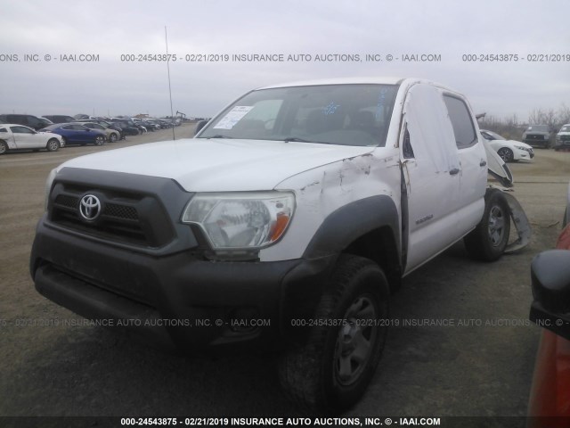 5TFJX4GN9EX029570 - 2014 TOYOTA TACOMA DOUBLE CAB WHITE photo 2