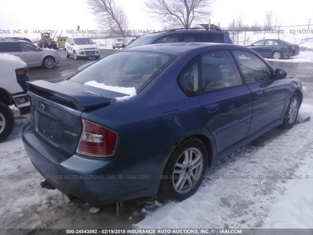 4S3BL616857210642 - 2005 SUBARU LEGACY 2.5I BLUE photo 4