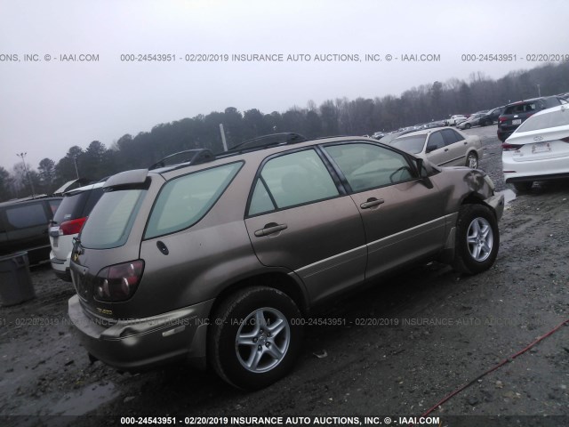 JT6GF10U9X0019797 - 1999 LEXUS RX 300 GOLD photo 4