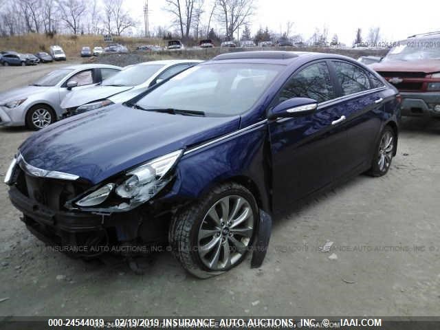 5NPEC4AC0BH133067 - 2011 HYUNDAI SONATA SE/LIMITED BLUE photo 2