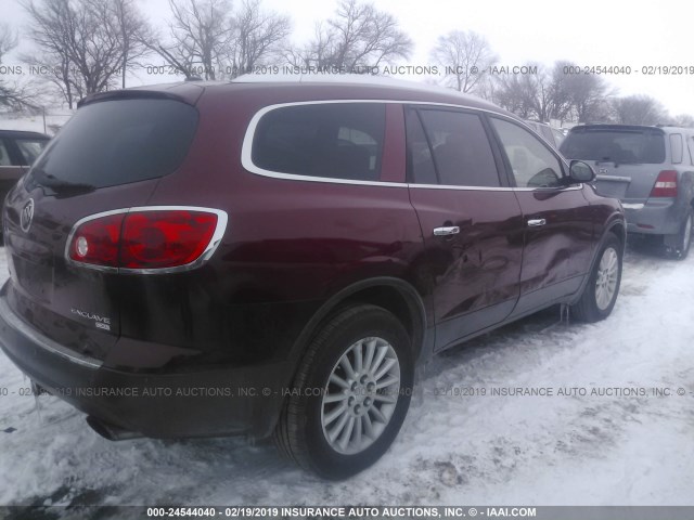 5GAEV237X8J226551 - 2008 BUICK ENCLAVE CXL RED photo 4