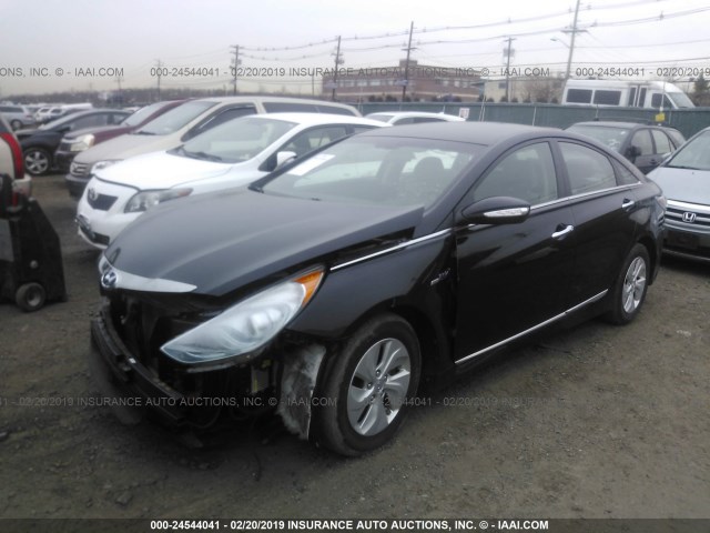 KMHEC4A4XDA084619 - 2013 HYUNDAI SONATA HYBRID BLACK photo 2