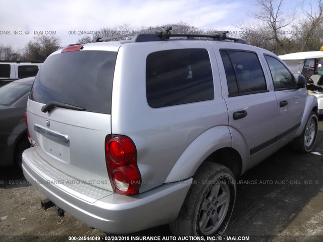 1D4HB48N26F146820 - 2006 DODGE DURANGO SLT SILVER photo 4