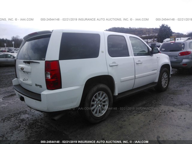 1GNFK13598R273499 - 2008 CHEVROLET TAHOE K1500 HYBRID WHITE photo 4