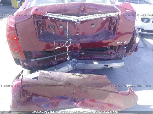 1G6DM57T170148514 - 2007 CADILLAC CTS RED photo 6
