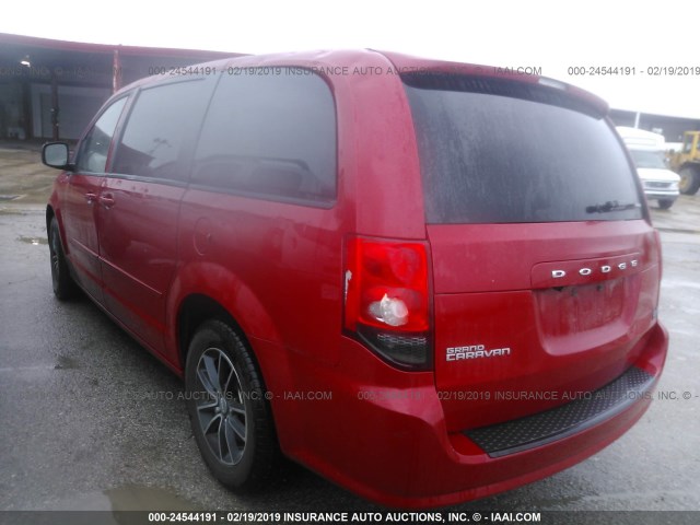 2C4RDGCG1FR704316 - 2015 DODGE GRAND CARAVAN SXT RED photo 3