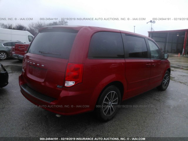 2C4RDGCG1FR704316 - 2015 DODGE GRAND CARAVAN SXT RED photo 4