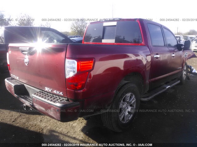 1N6AA1E51HN500983 - 2017 NISSAN TITAN SV/SL/PRO-4X/PLAT RES MAROON photo 4