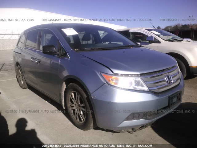 5FNRL5H66CB067504 - 2012 HONDA ODYSSEY EXL BLUE photo 1