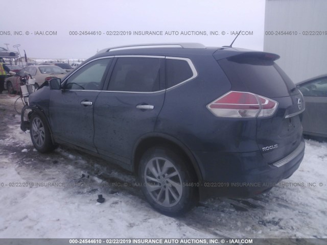 5N1AT2MV9FC792424 - 2015 NISSAN ROGUE S/SL/SV BLUE photo 3