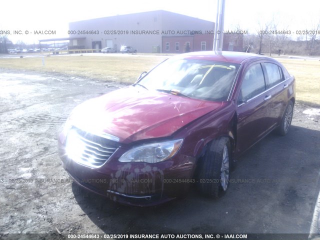 1C3CCBCG5DN654854 - 2013 CHRYSLER 200 LIMITED RED photo 2