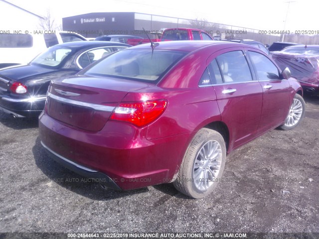 1C3CCBCG5DN654854 - 2013 CHRYSLER 200 LIMITED RED photo 4