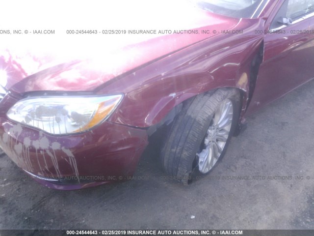 1C3CCBCG5DN654854 - 2013 CHRYSLER 200 LIMITED RED photo 6